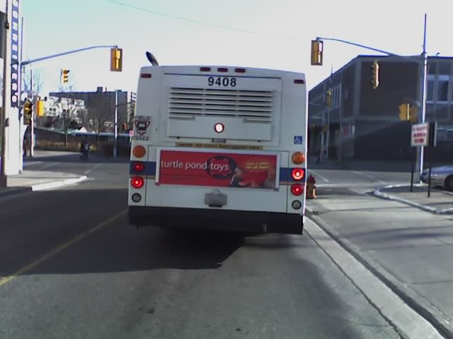 Stuck behind bus